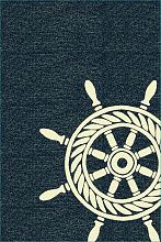 Круглый ковер Морской NAUTICAL WHEEL темно-синий