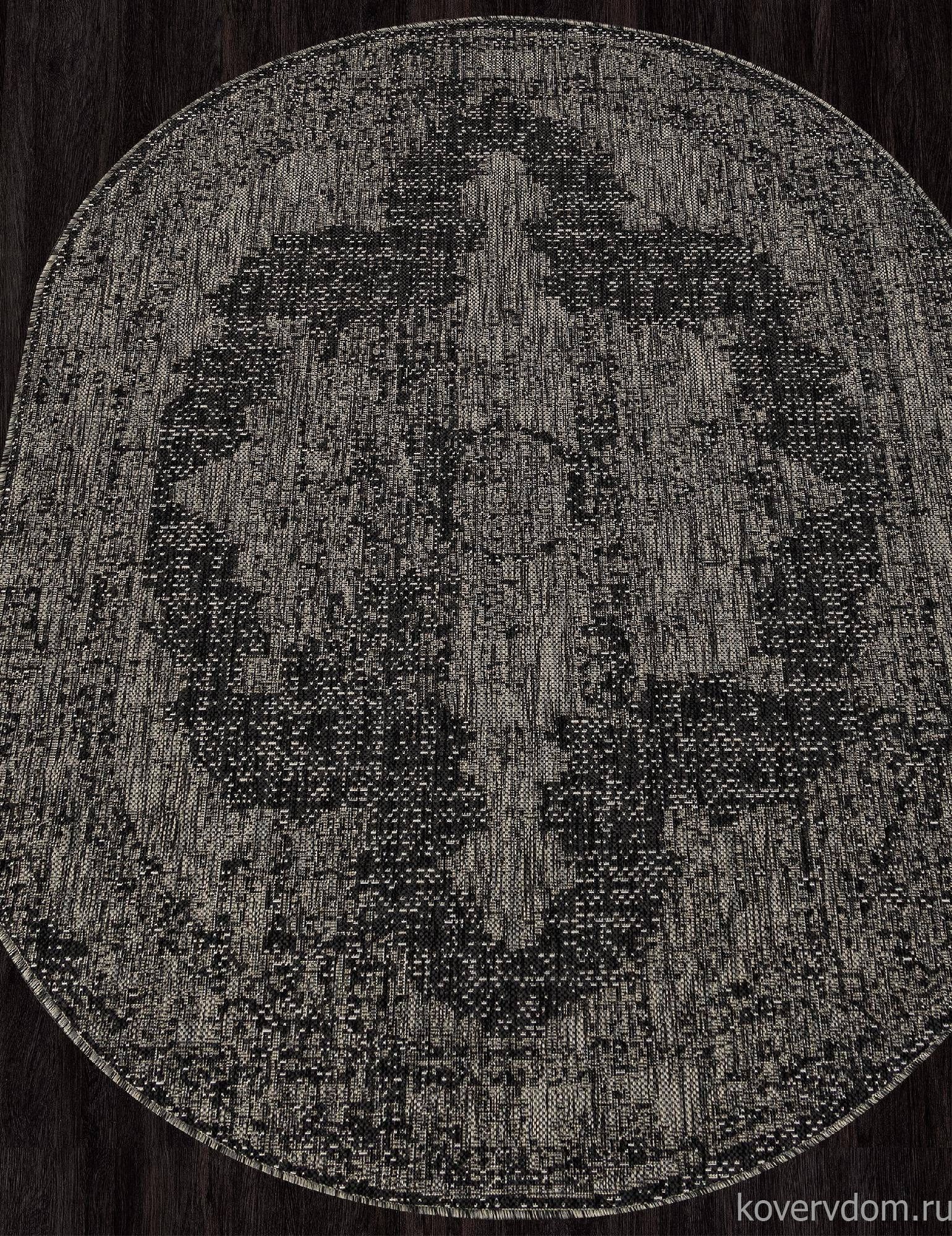 Ковер-циновка KAIR-A S129 BLACK-GRAY Овал
