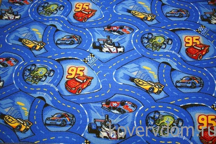 Детский ковер-палас Формула-1 синий Детский ковер-палас Формула-1 синий