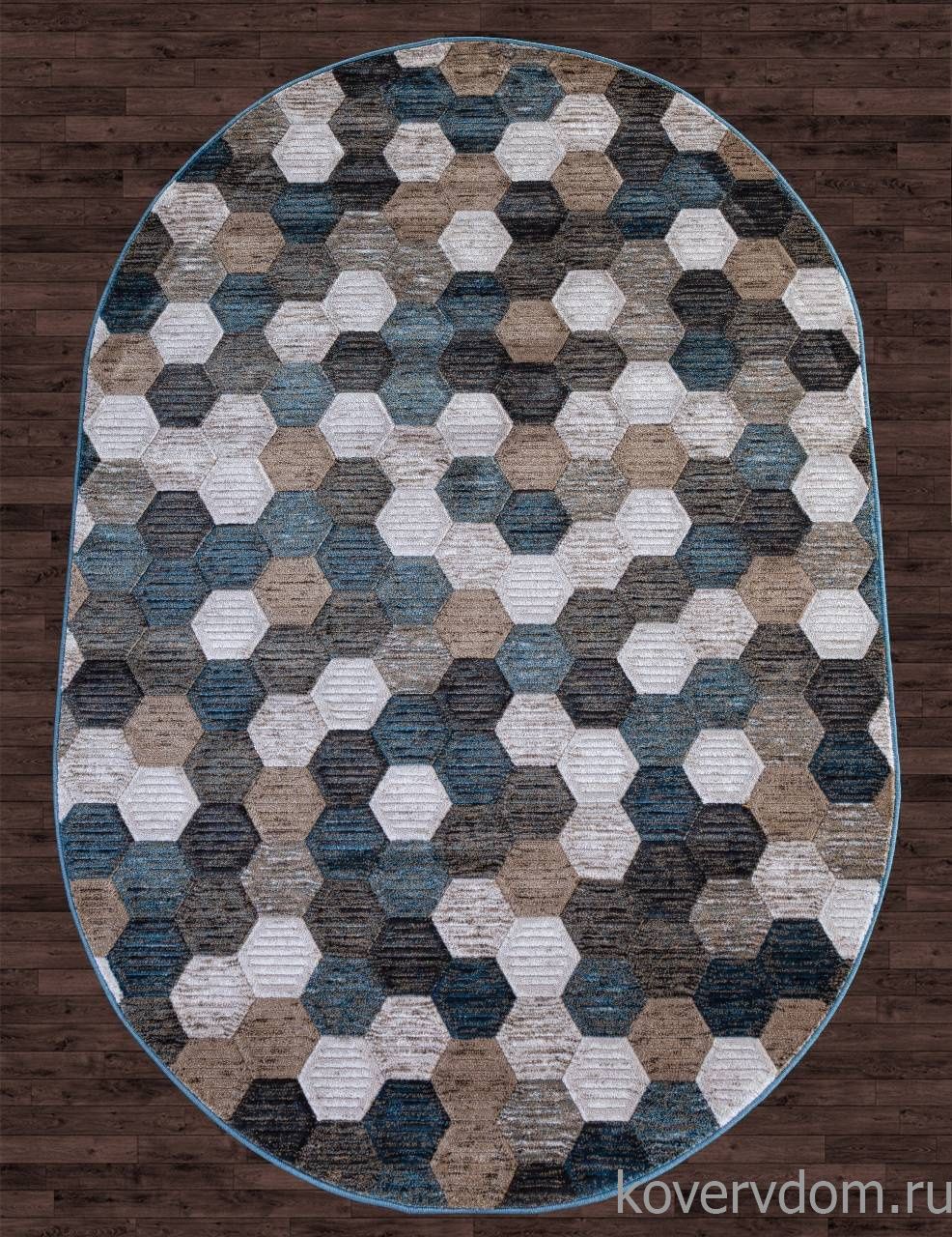 Ковер MATRIX D579 BEIGE-BLUE Овал