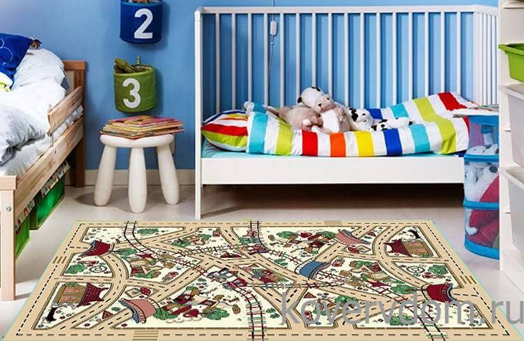 Детский ковер Веселые дорожки бежевый Детский ковер Веселые дорожки бежевый