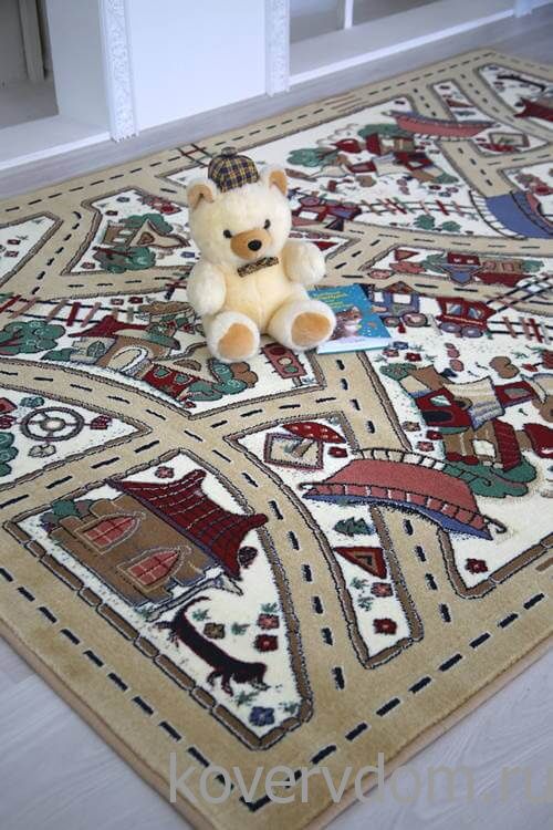 Детский ковер Веселые дорожки бежевый Детский ковер Веселые дорожки бежевый