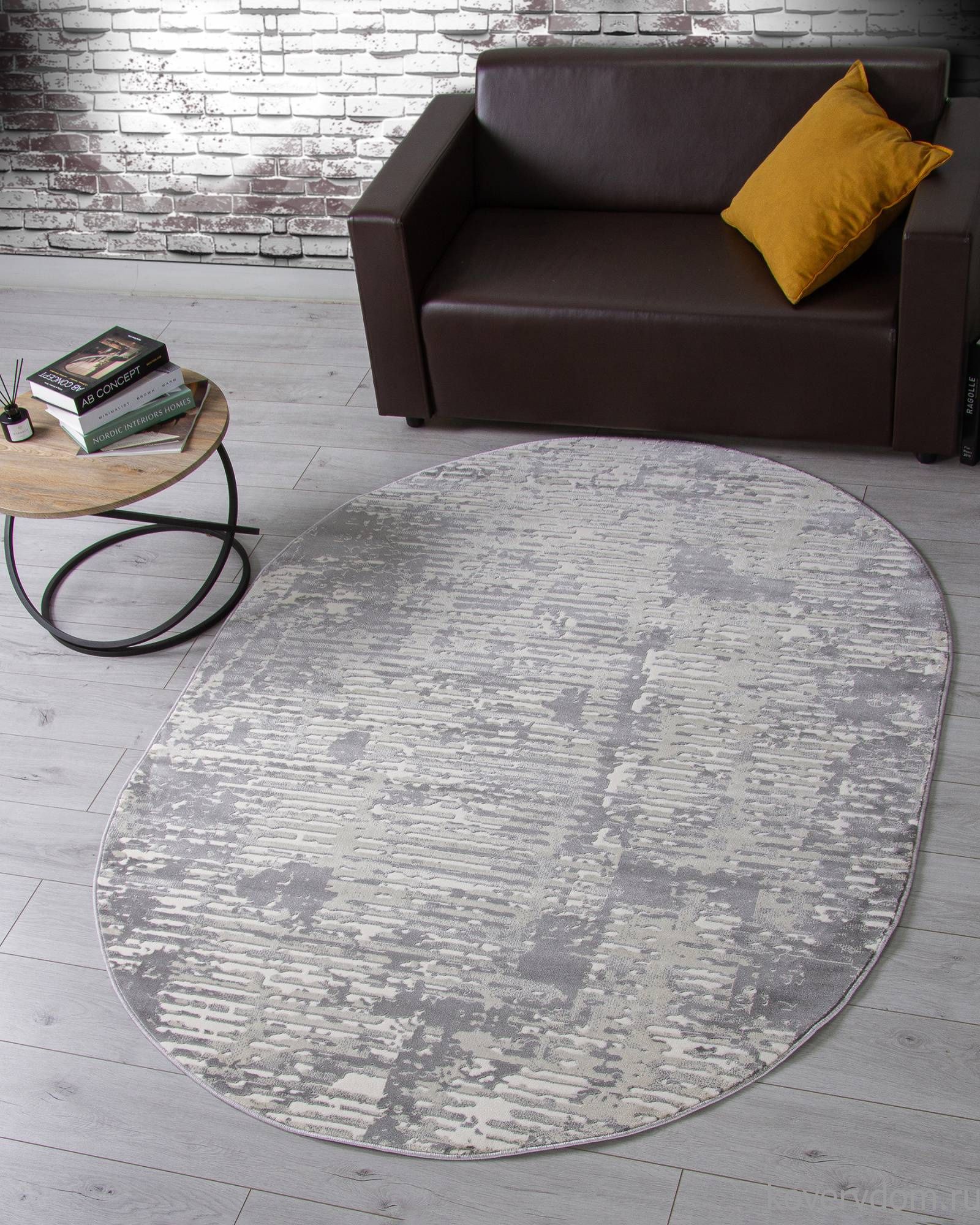 Ковер ATLANTIS D999 CREAM-GRAY Овал