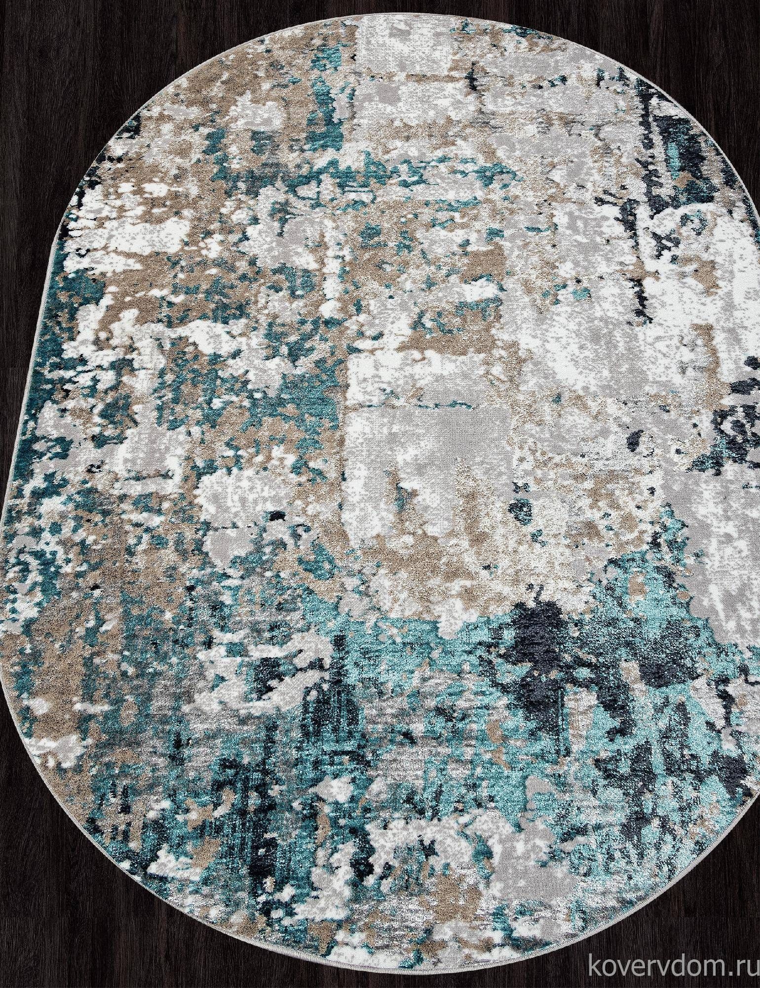 Ковер PARADIZE 01632A GREY / TURQUOISE Овал Ковер PARADIZE 01632A GREY / TURQUOISE Овал