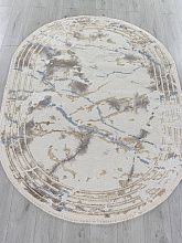 Ковер из Турции бежевый MOSSO 27243A GRY / NAVY Овал