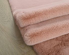 Ковер длинноворсовый розовый из искусственного меха RABBIT PREMIUM MS1000 PINK