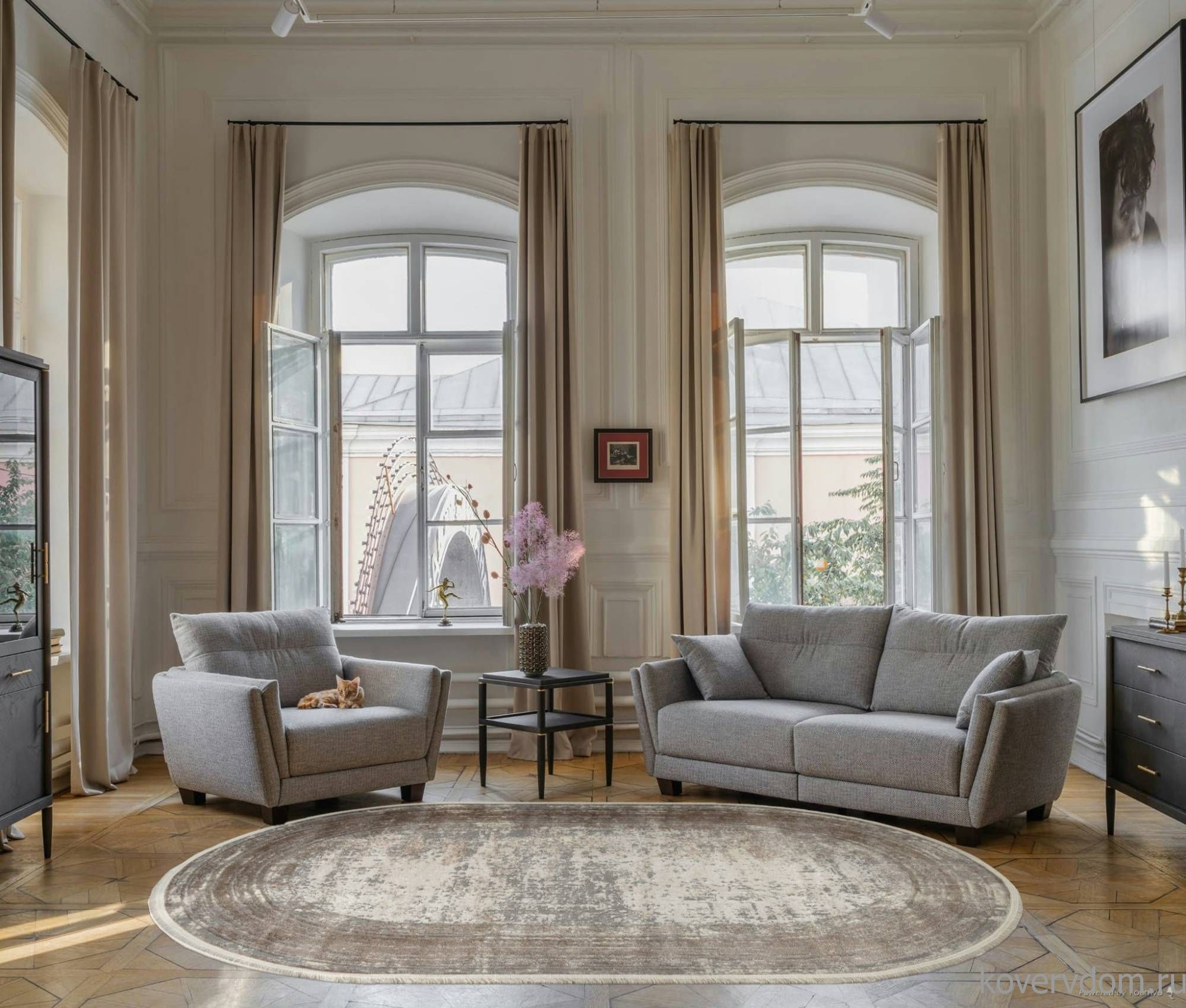 Ковер MARMARIS 26927A GRY / D.BEIGE Овал