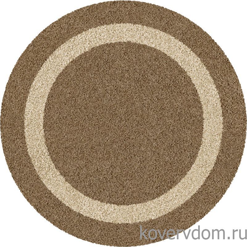 Ковер фризе JAZZY LOCO dark beige КРУГ 