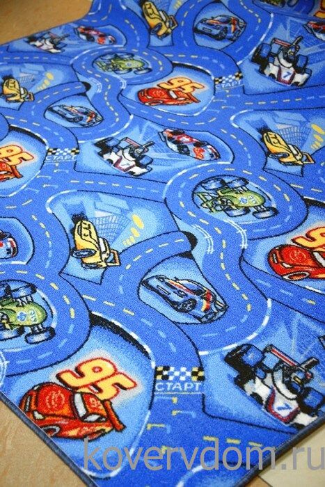 Детский ковер-палас Формула-1 синий Детский ковер-палас Формула-1 синий