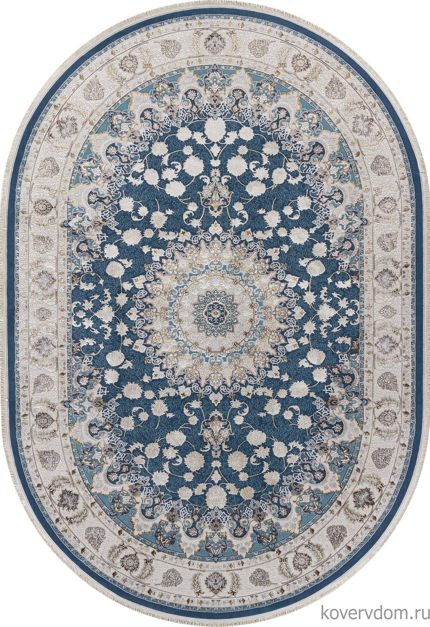 Ковер ZARINA A050B D.BLUE / CREAM Овал